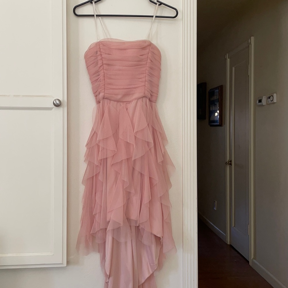 Strapless hi-low dress